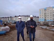 16 октября 2020г. Великий Новгород, Речная ул. Строительство детского сада на 190 мест в Псковском микрорайоне.  Фото управления по работе со СМИ